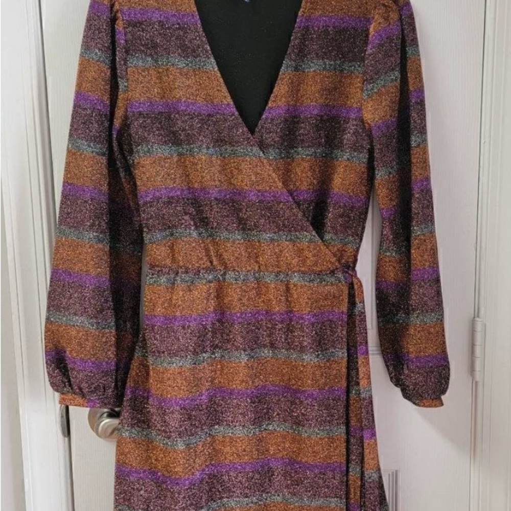 ModCloth Striped Wrap Dress